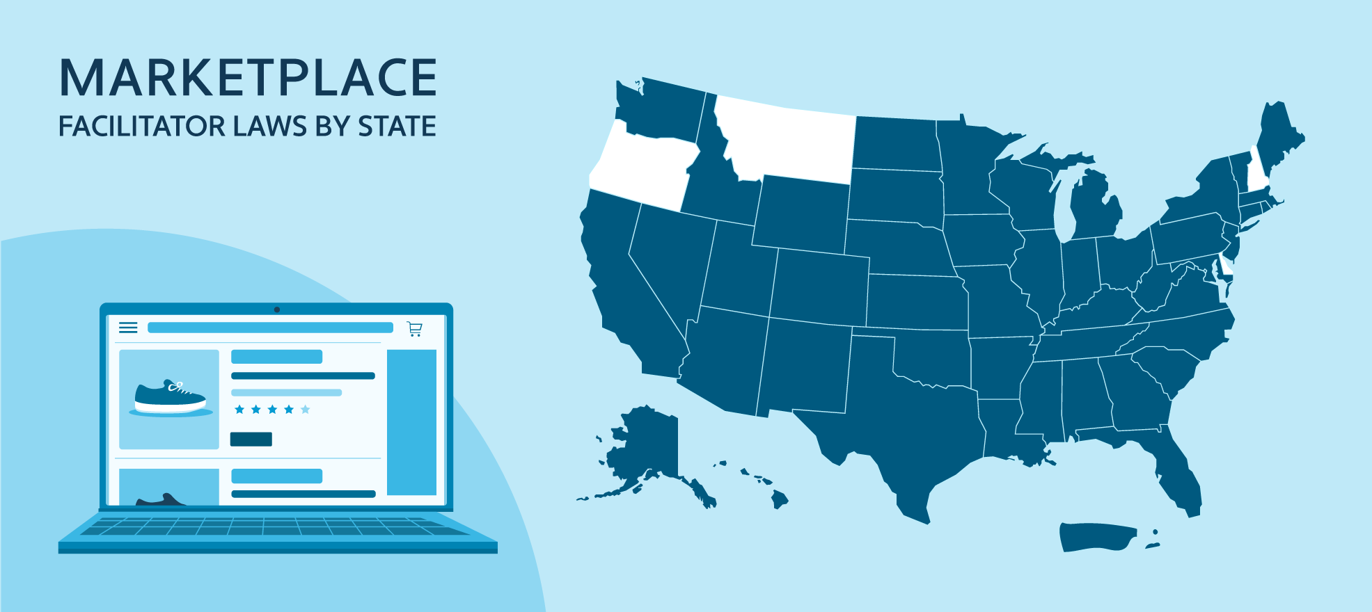 Map of U.S. states with marketplace facilitator laws 