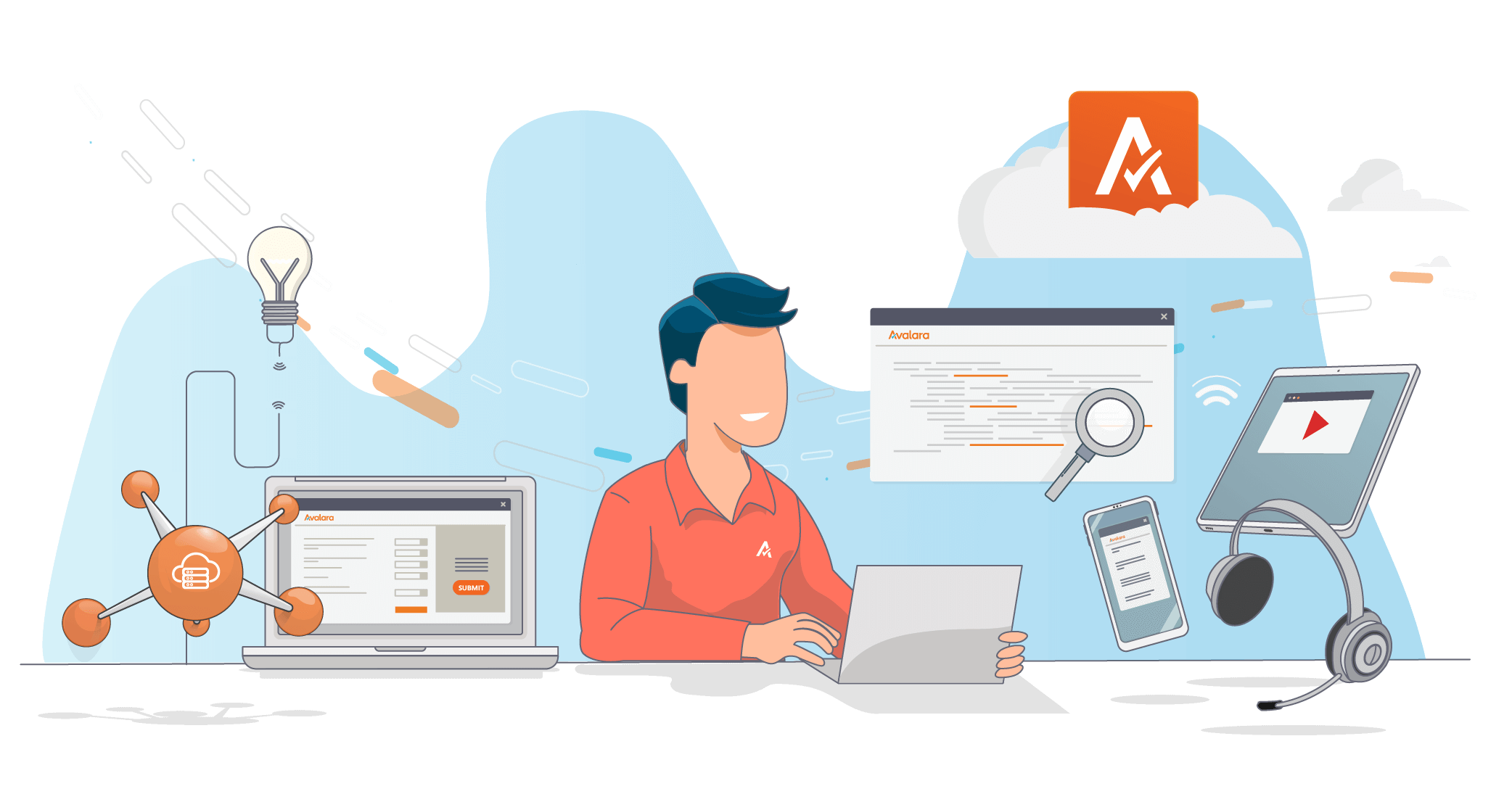 A visual representation of Avalara's tax technology solutions and services