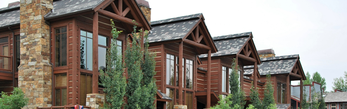 Log cabin townhomes in Jackson, Wyoming